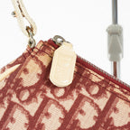 Christian Dior Saddle Bag Trotter Canvas Bordeaux Beige Silver HW 09E223121010