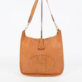 Hermes Evelyne PM Shoulder Crossbody Bag Gold Tan Clemence Leather 07E1311440010