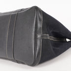 Authentic Hermes Garden Party MM Canvas Leather Tote Bag  black 02E036820003