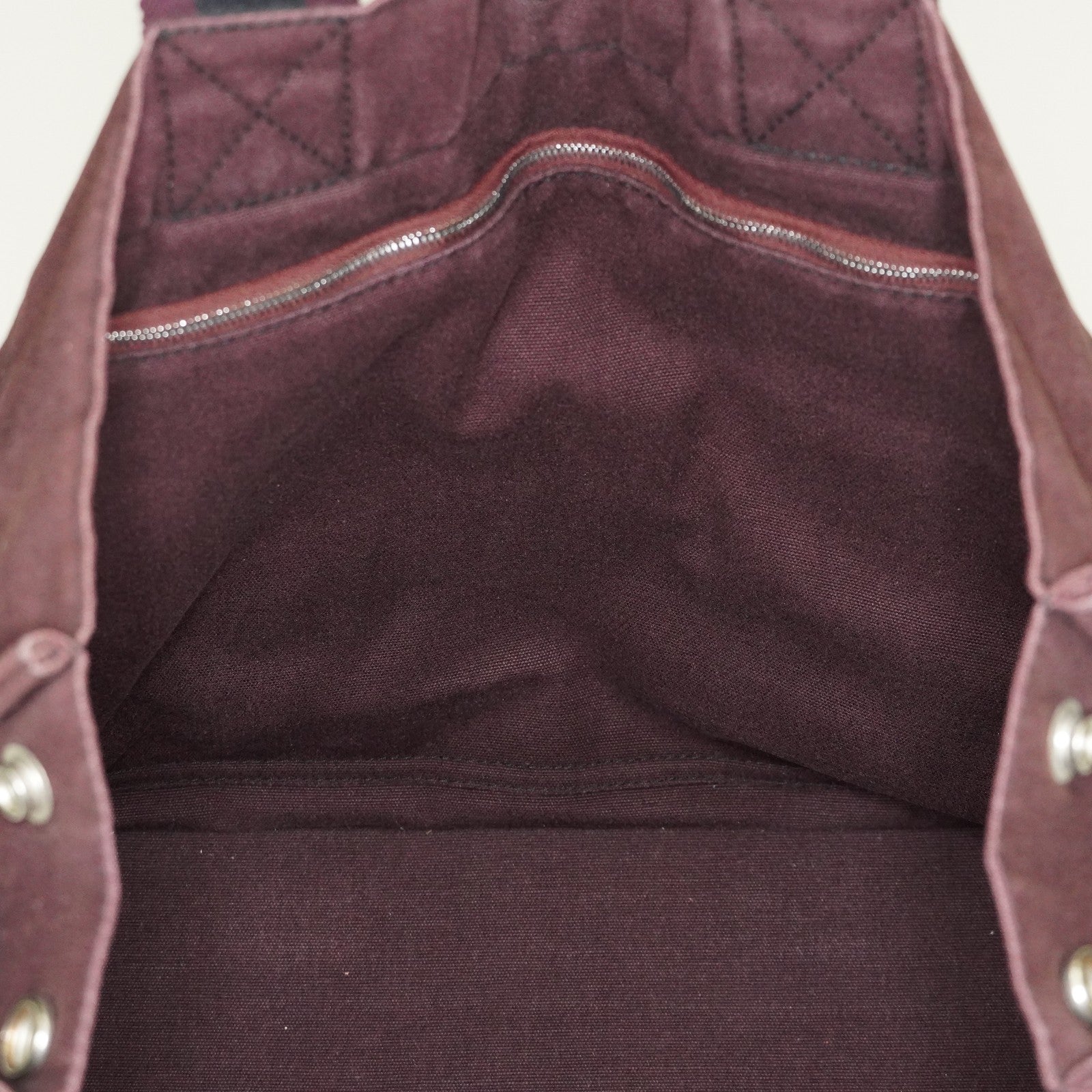 Hermes Fourre-Tout GM Bordeaux Black Canvas Tote Bag Handbag Used 08E06825008