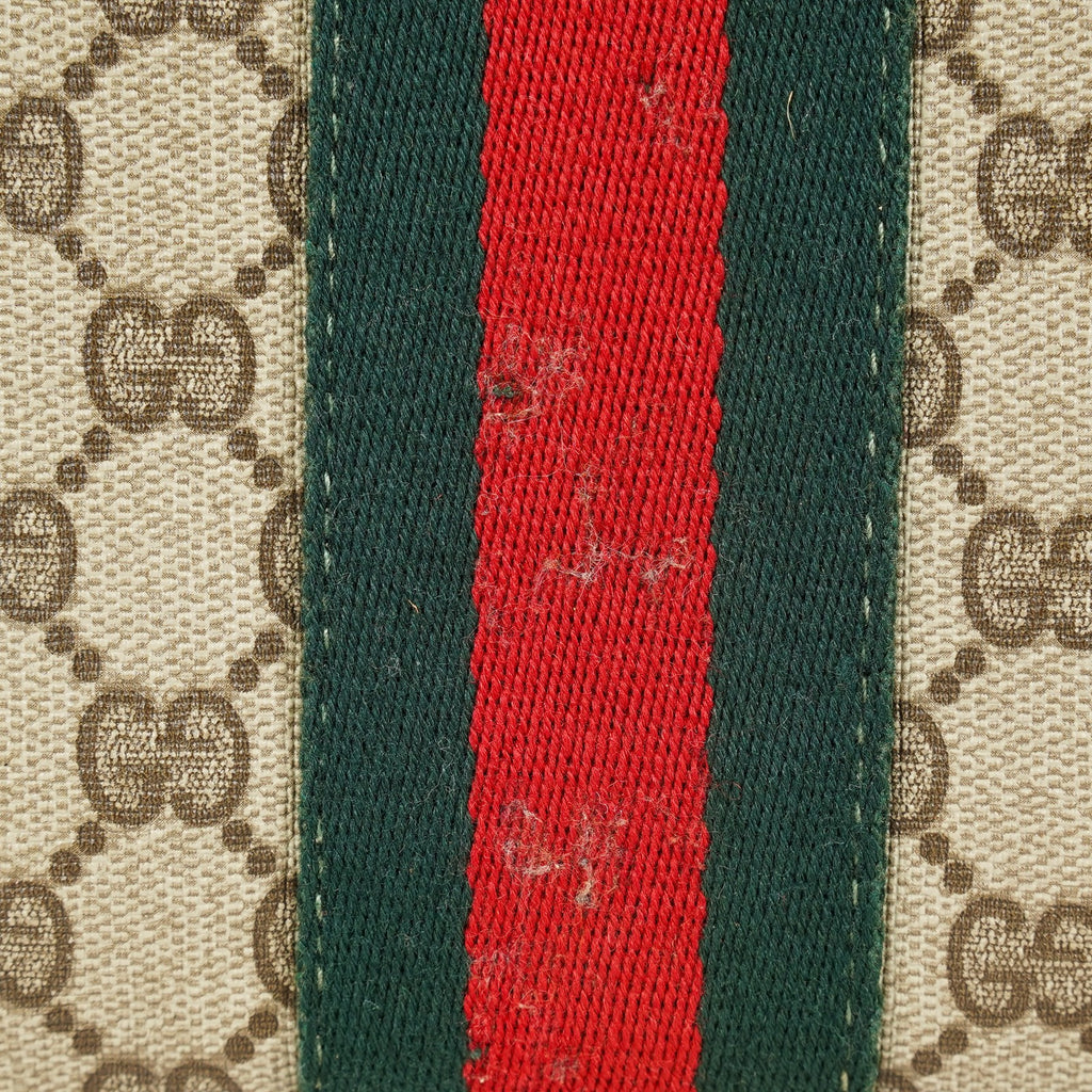 Gucci Vintage GG Supreme Sherry Line Mini Boston Bag Beige Leather 07E052640017