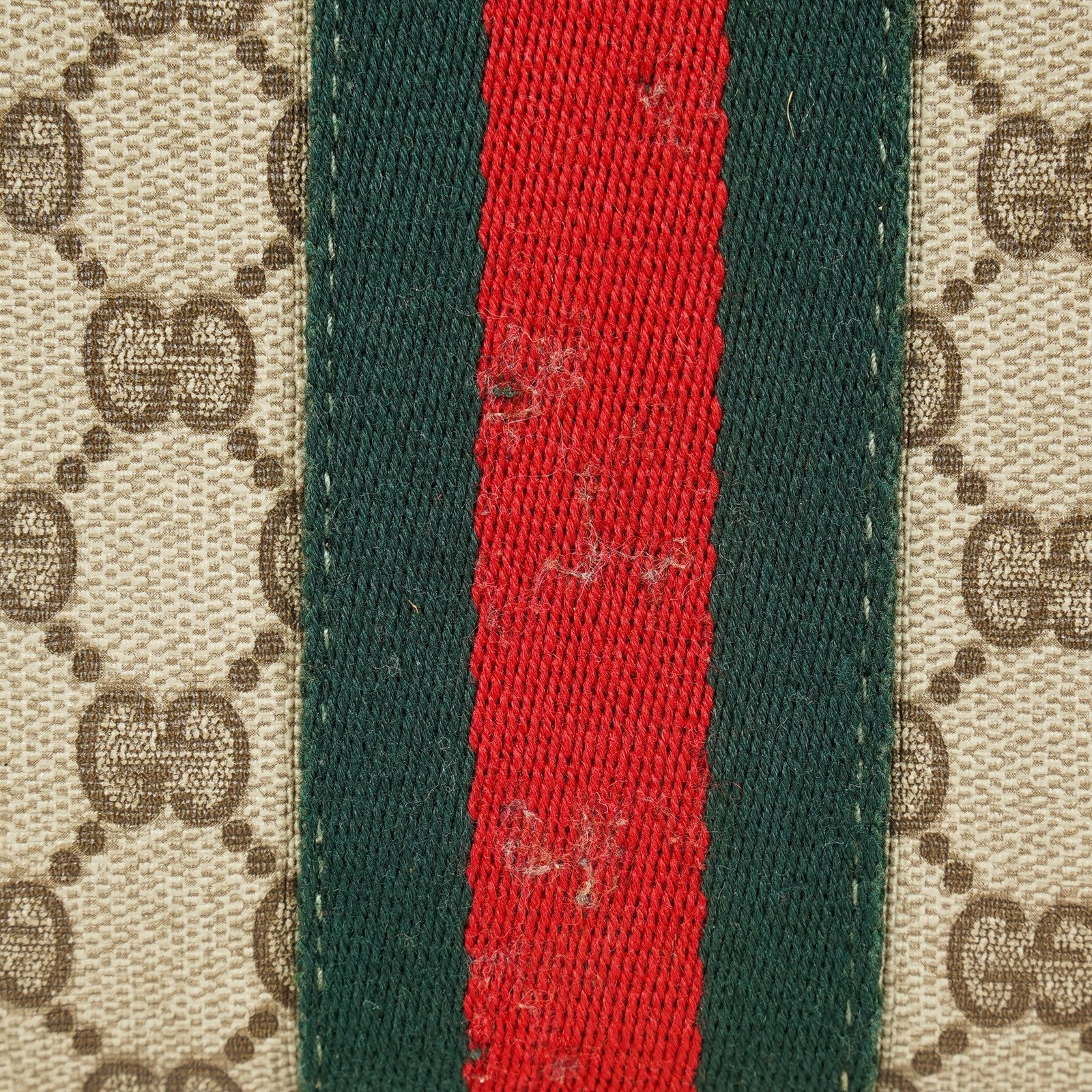 Gucci Vintage GG Supreme Sherry Line Mini Boston Bag Beige Leather 07E052640017