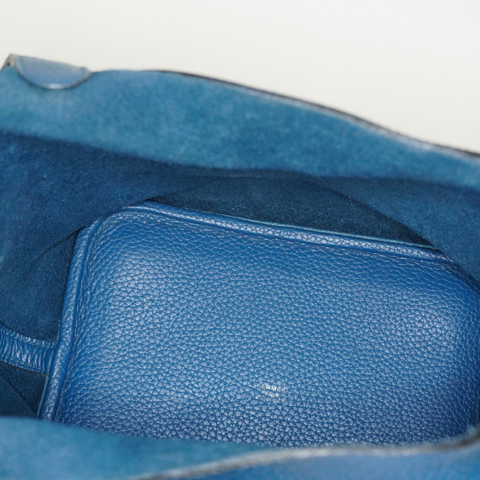 Hermes Picotin Lock MM Taurillon Clemence Leather Bag Blue Used 07E2822660025