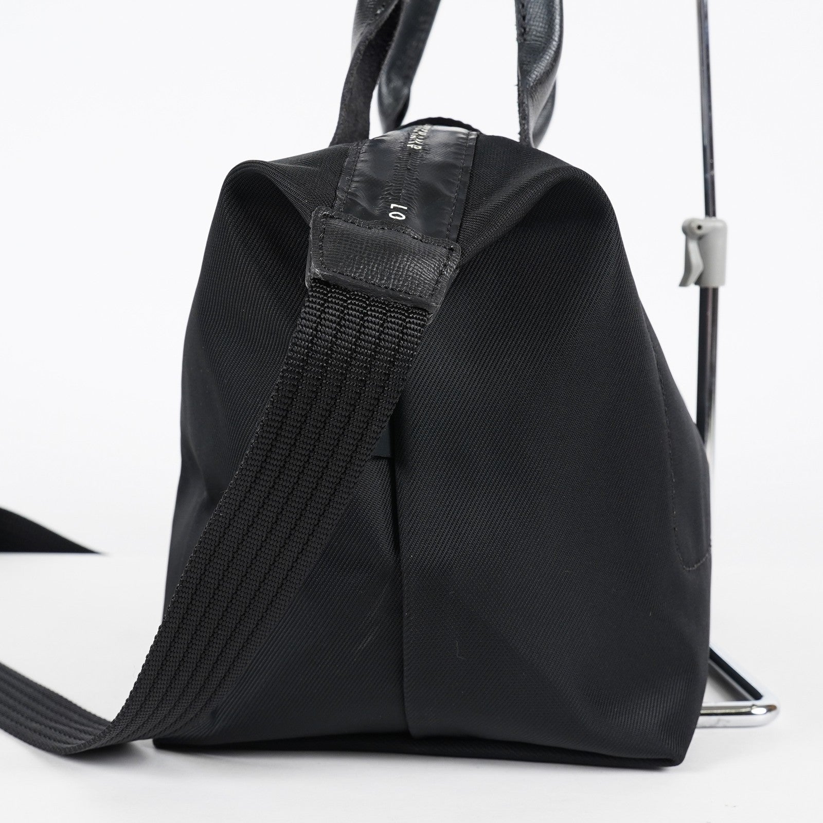 Longchamp Le Pliage 2Way Top Handle Bag 28cm Black Nylon Used 08E141320007