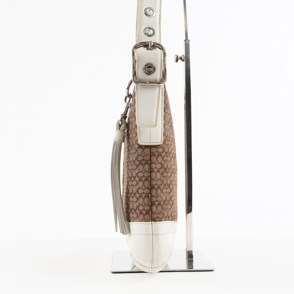 Coach Purse Logo Signature Handbags WhiteLEATHER DUFFLE HOBO  XY172