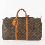 LOUIS VUITTON Keepall 50 Monogram Boston Bag Brown vintage M41426 01E143520022