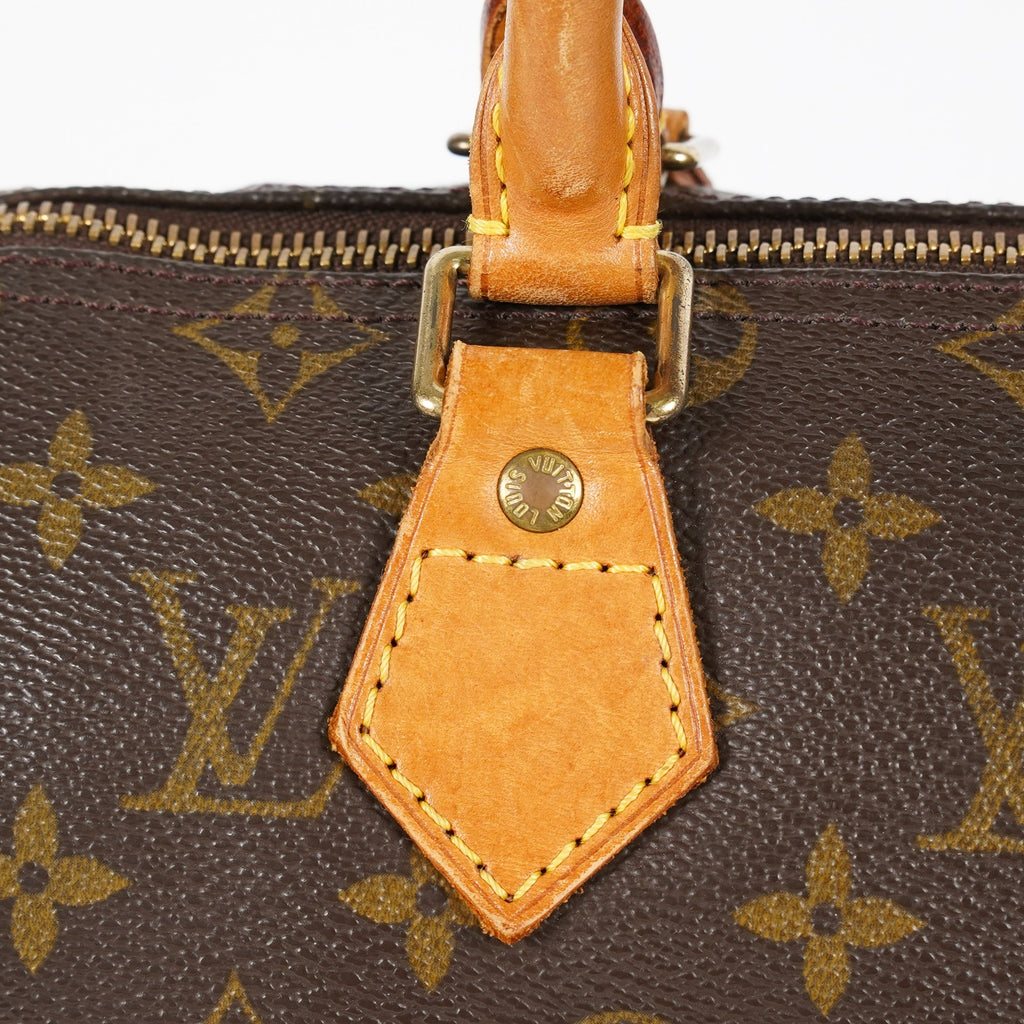 Louis Vuitton Monogram Speedy 25 Handbag M41528 Brown Vintage Used 07E037150029