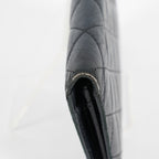 Chanel Cambon Long Wallet 19cm Black Quilted Lambskin Bifold Used 08E011760008
