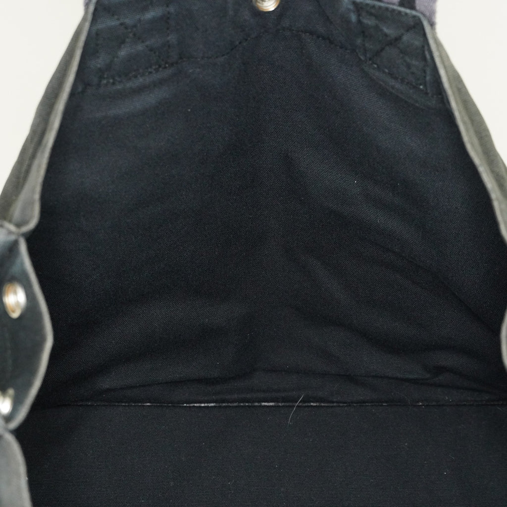 Hermes Fourre-Tout MM Black Canvas Used Tote Shoulder Bag 09M37793108