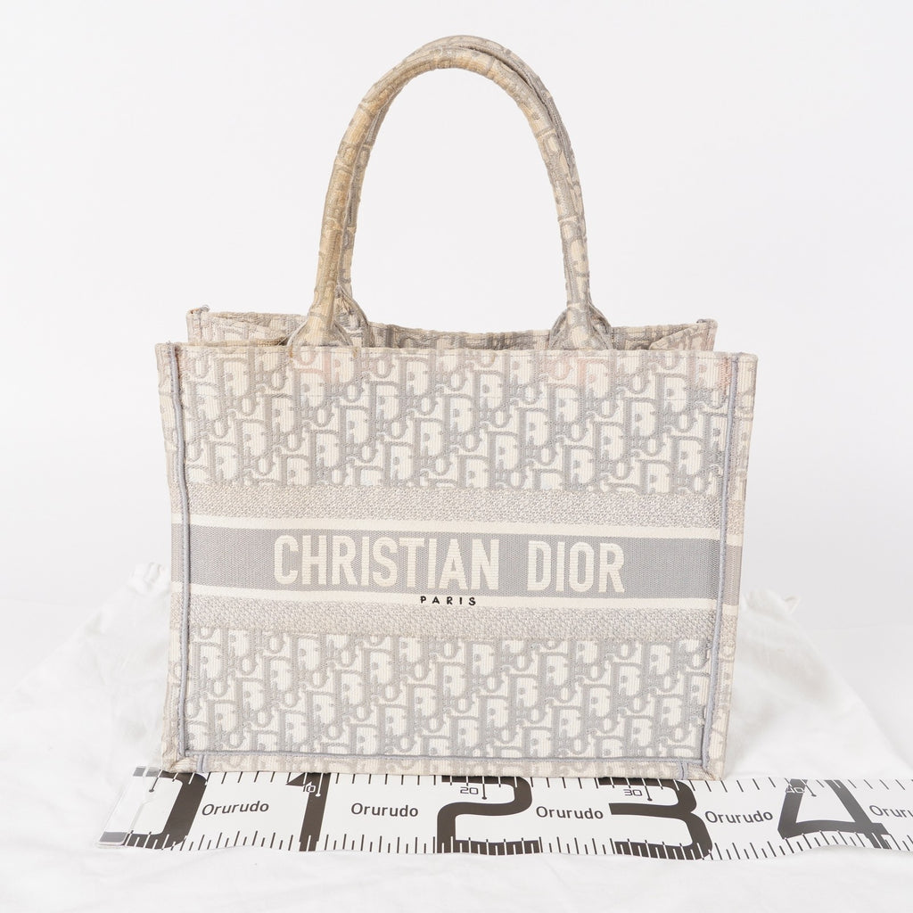 Christian Dior Book Tote Toile de Jouy Beige Gray Canvas Bag 02E207260003