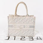 Christian Dior Book Tote Toile de Jouy Beige Gray Canvas Bag 02E207260003