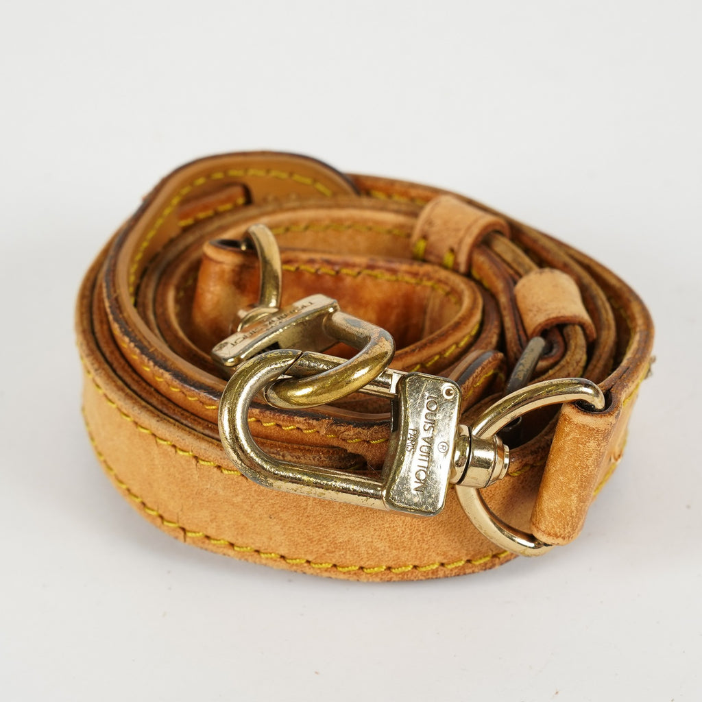 Louis Vuitton Keepall Shoulder Strap Beige Vachetta Leather Gold 09E161155002