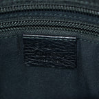 Gucci Black Nylon & Leather Tote Bag Purse With Zipper GG Monogram XY157