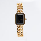 CHANEL Première Quartz Ladies Watch Gold × Black Chain Black 04E019020007