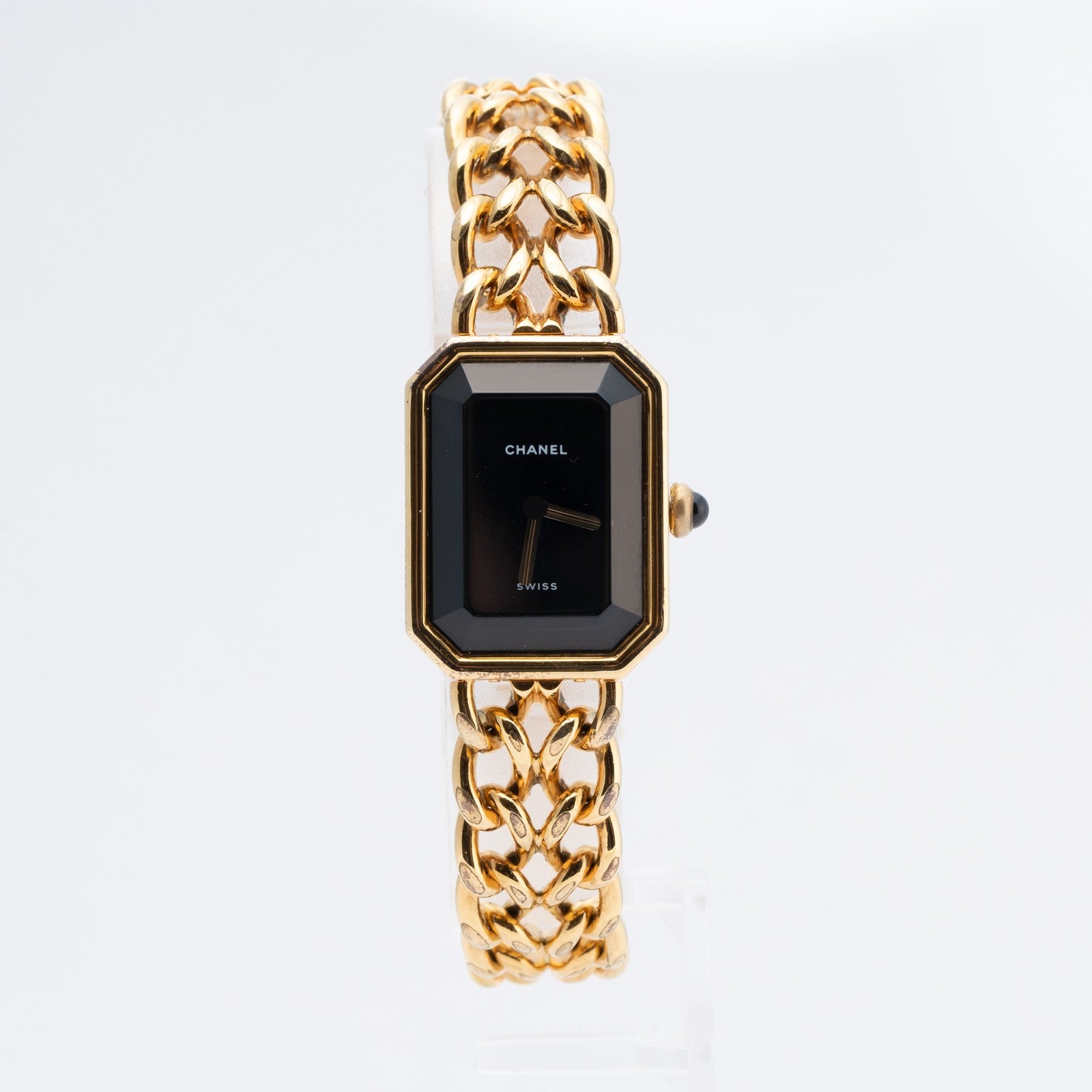 CHANEL Première Quartz Ladies Watch Gold × Black Chain Black 04E019020007