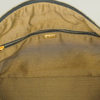 Fendi Zucca Mini Vanity Bag 24cm Brown Canvas Leather Used Auth 09E173410010
