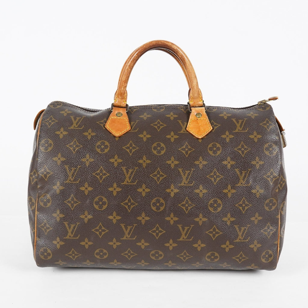 Louis Vuitton Speedy 35 Monogram Brown Boston Hand Bag M41524 Used 08E104070012