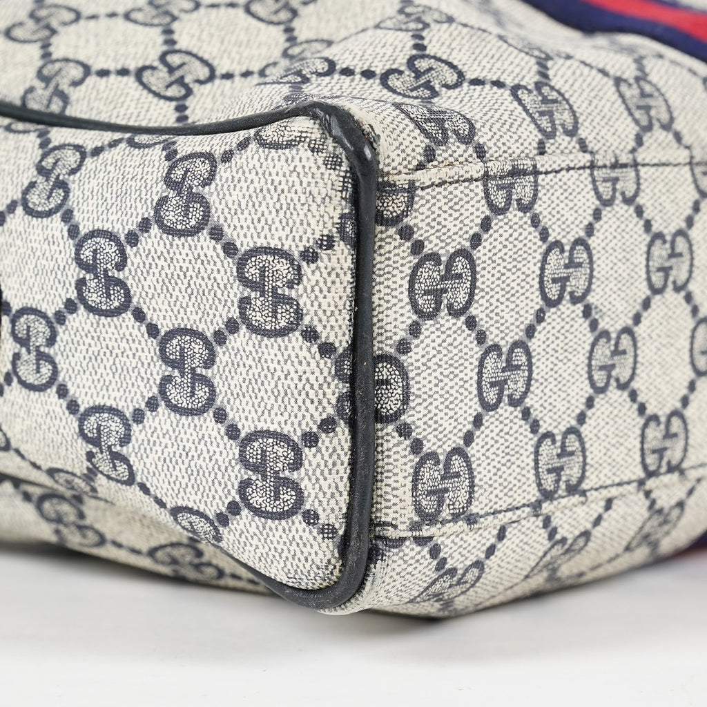 GUCCI Vintage Sherry Line GG Canvas Mini Boston Bag Navy Web 08E393190010