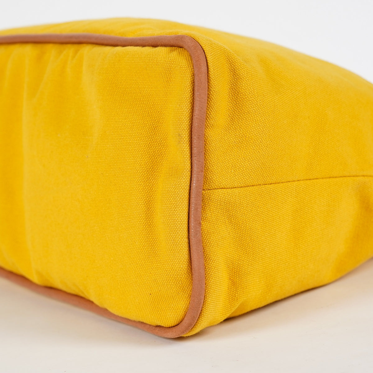 Hermes Bolide Pouch 31 Yellow Canvas Case Accessory Pouch Used 08E11715024