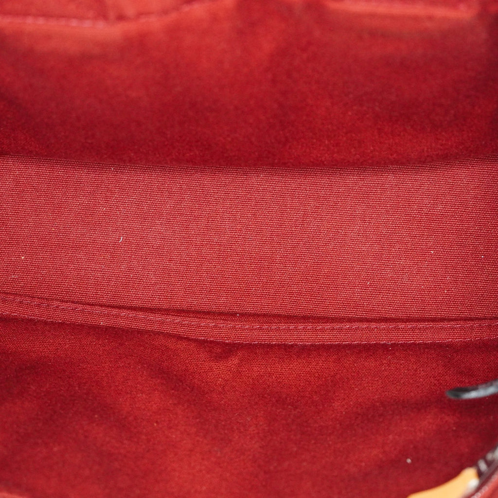 Hermes Fourre-Tout PM Red Canvas Leather Tote Bag Used Vintage 09E05825011