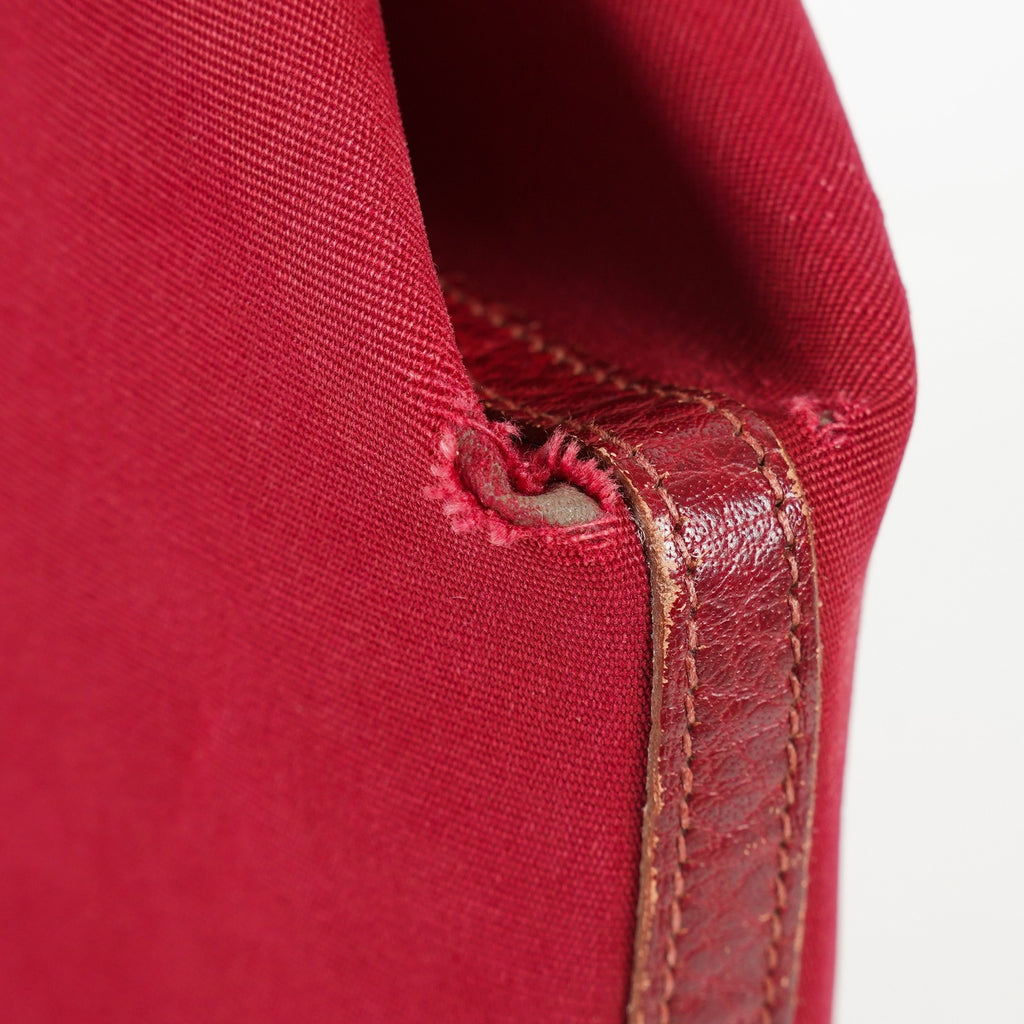 Hermes Garden File PM Red Leather Tote Shoulder Bag Used Auth 09E043410011