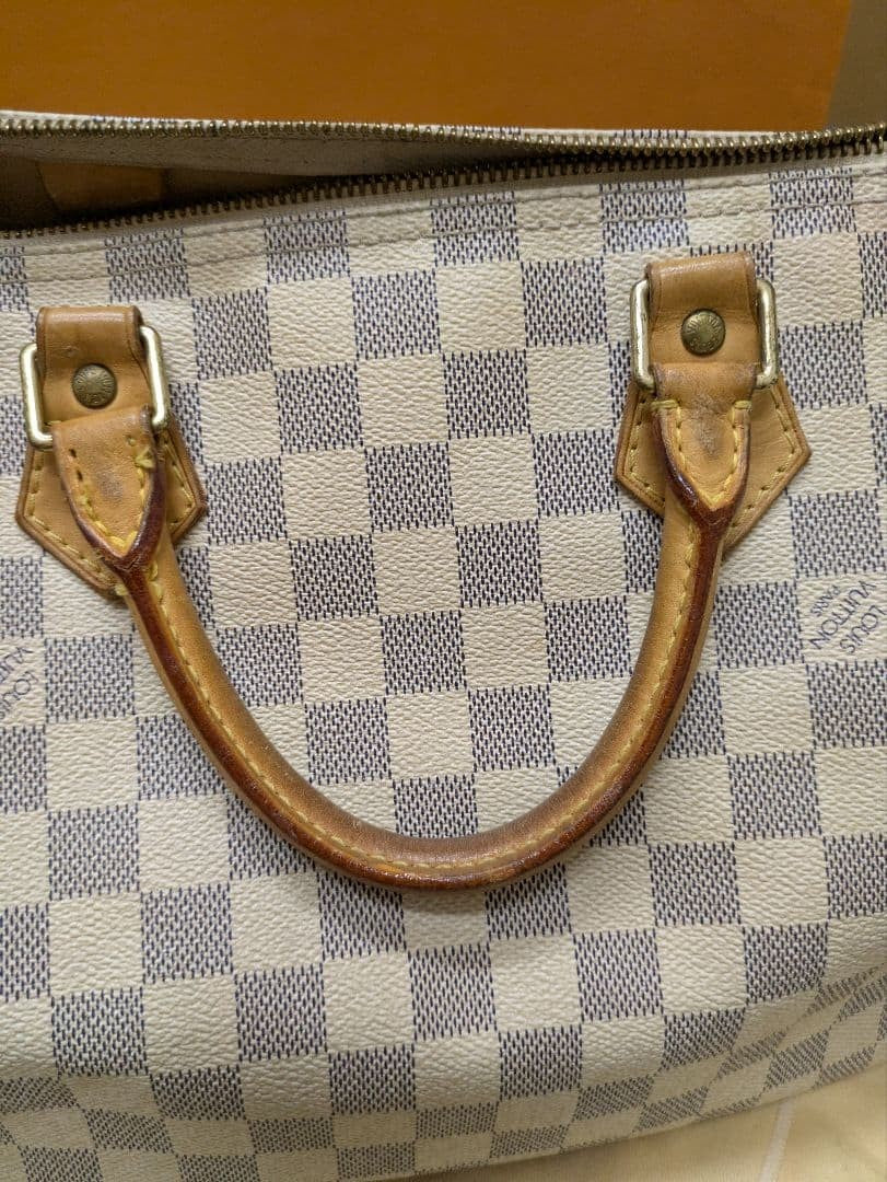 Louis Vuitton Speedy 30 Damier Azur White Handbag N41533 Used 08M066780024
