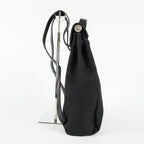 Hermes Herbag Ado Backpack 30cm Black Canvas Leather Used Auth 09E125940011