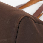 HERMES Herbag Cabas PM Brown Canvas & Leather Tote Bag Used Vintage 07A185720031