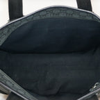 Gucci Black Nylon & Leather Tote Bag Purse With Zipper GG Monogram XY157