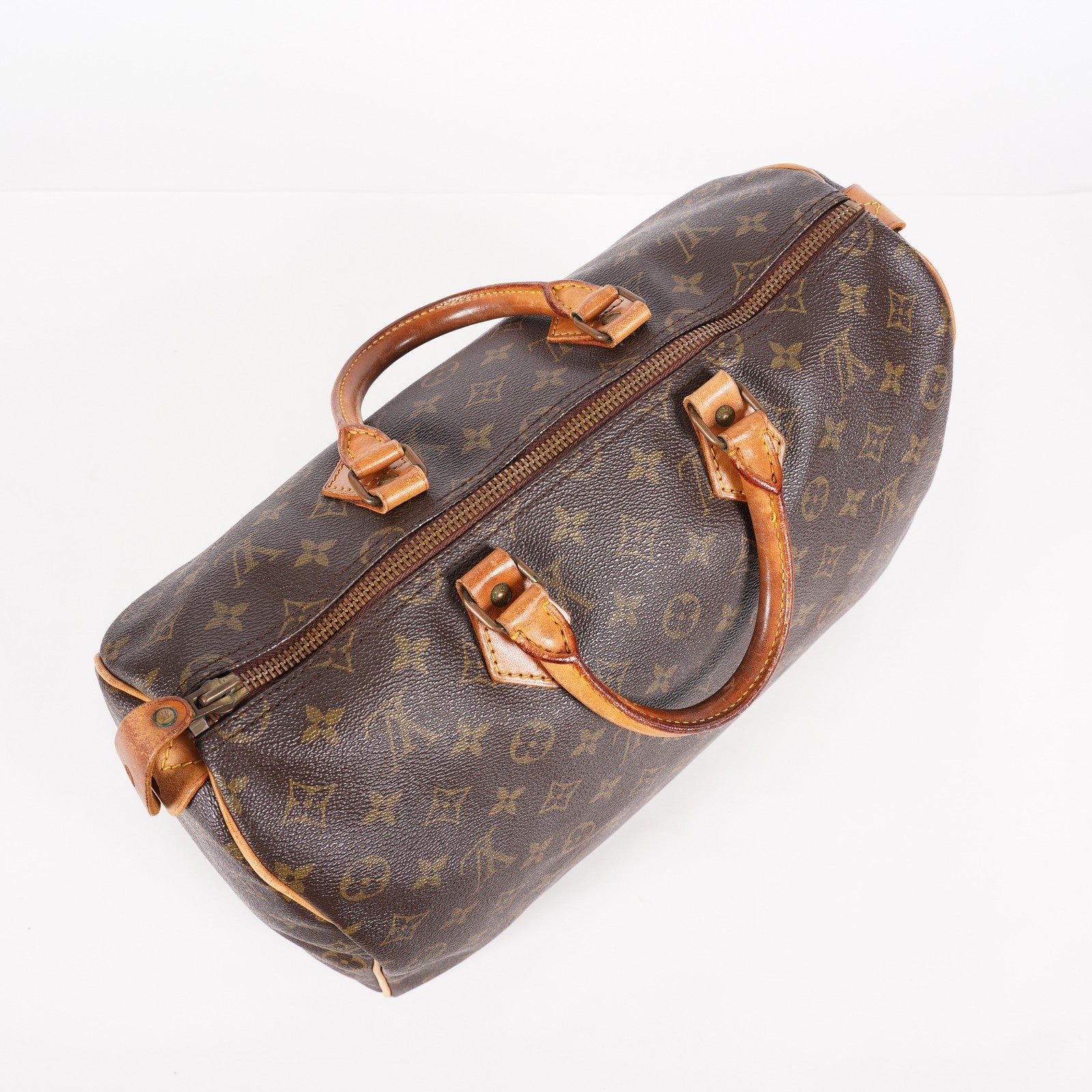 Louis Vuitton Speedy 40 M41522 Monogram Canvas Boston Handbag Brown 07A115148005