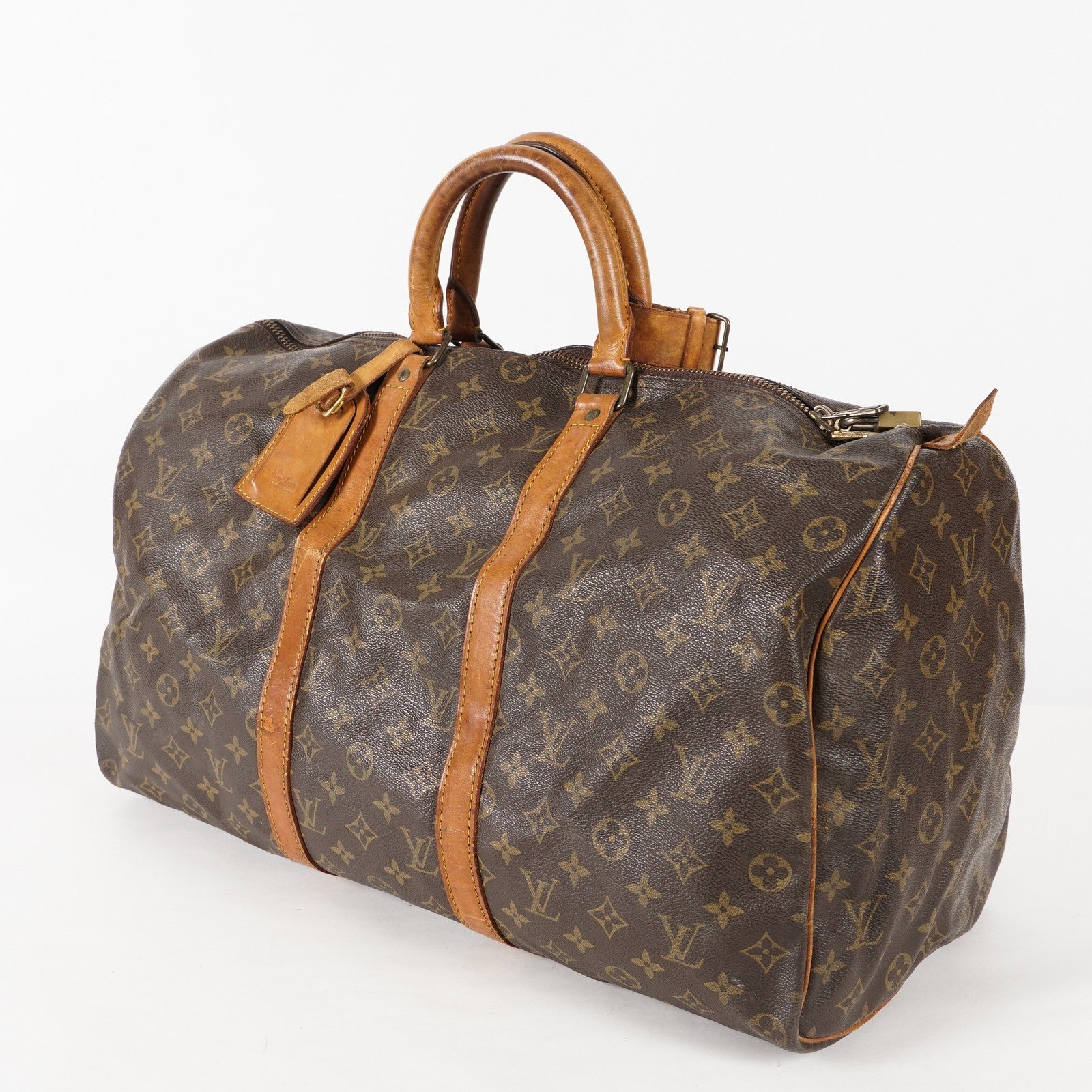 LOUIS VUITTON Keepall 50 Monogram Boston Bag Brown vintage M41426 01E143520022