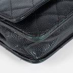 Chanel Caviar Quilted Wallet On Chain WOC Black Crossbody Bag Gold 07E2620790012