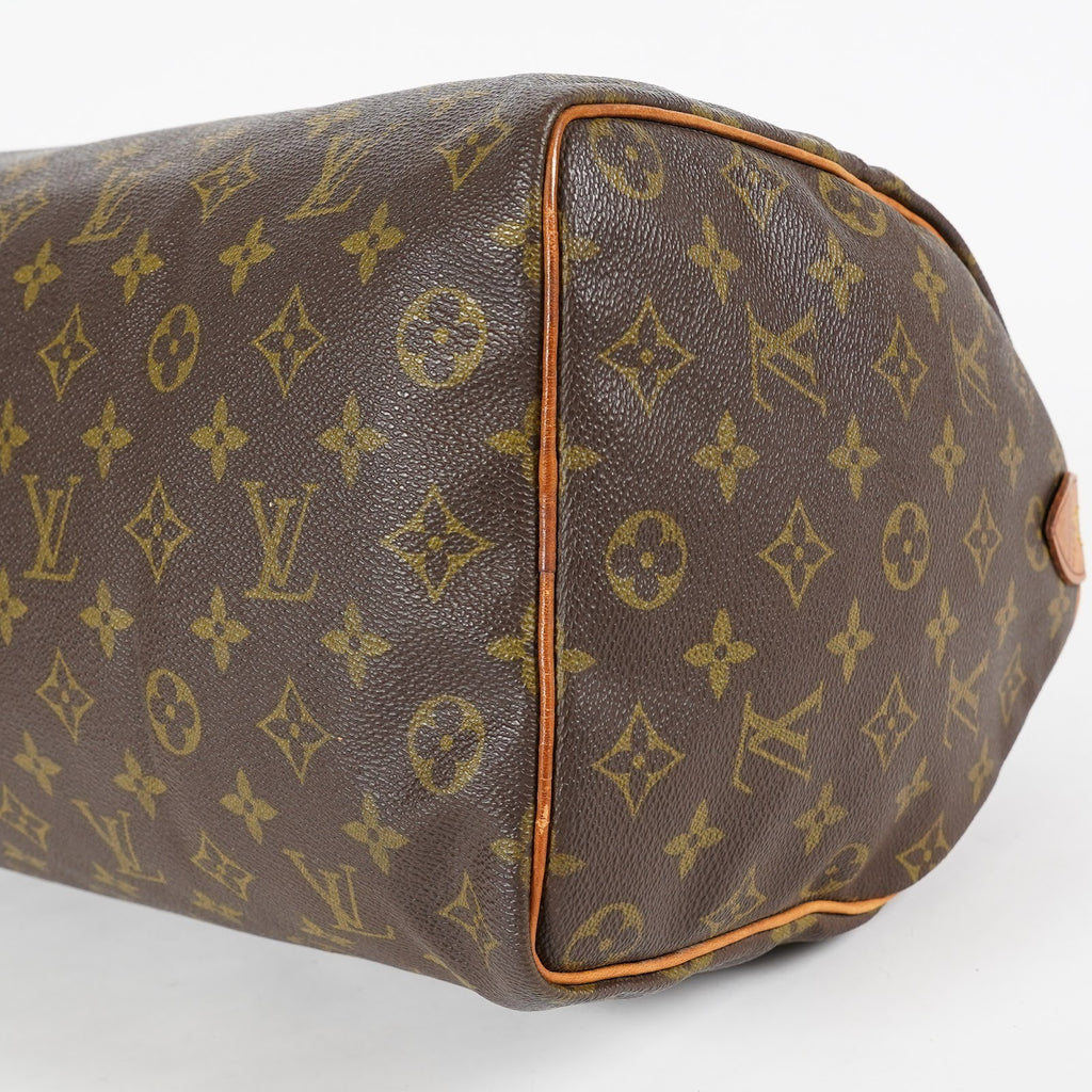 Louis Vuitton Speedy 35 Monogram Brown Canvas Hand Bag Used M41524 07E214620027