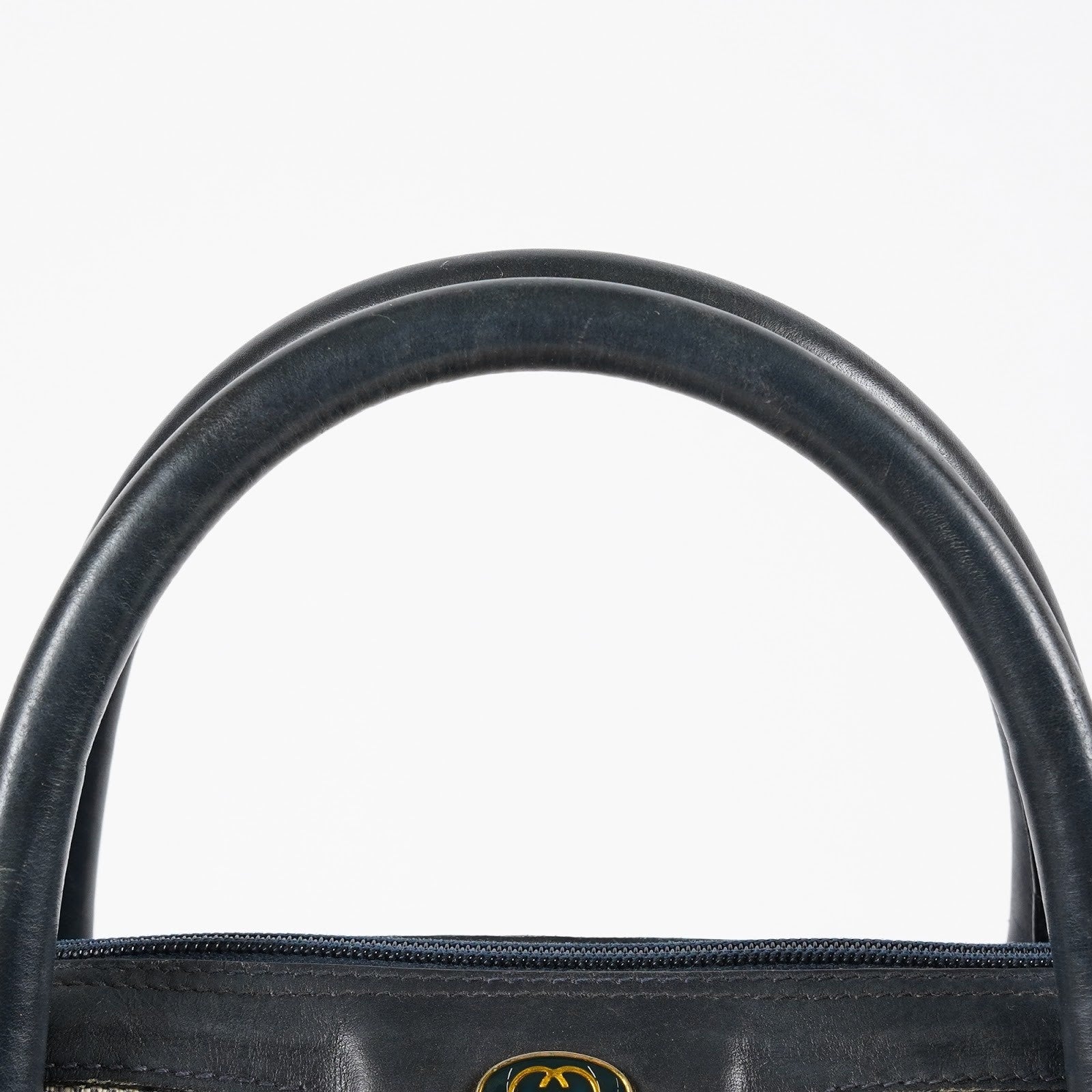 GUCCI Vintage Sherry Line GG Canvas Mini Boston Bag Navy Web 08E393190010