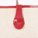 Hermes Rouge Red Taurillon Clemence Leather and Canvas Evelyne 06E0113310019
