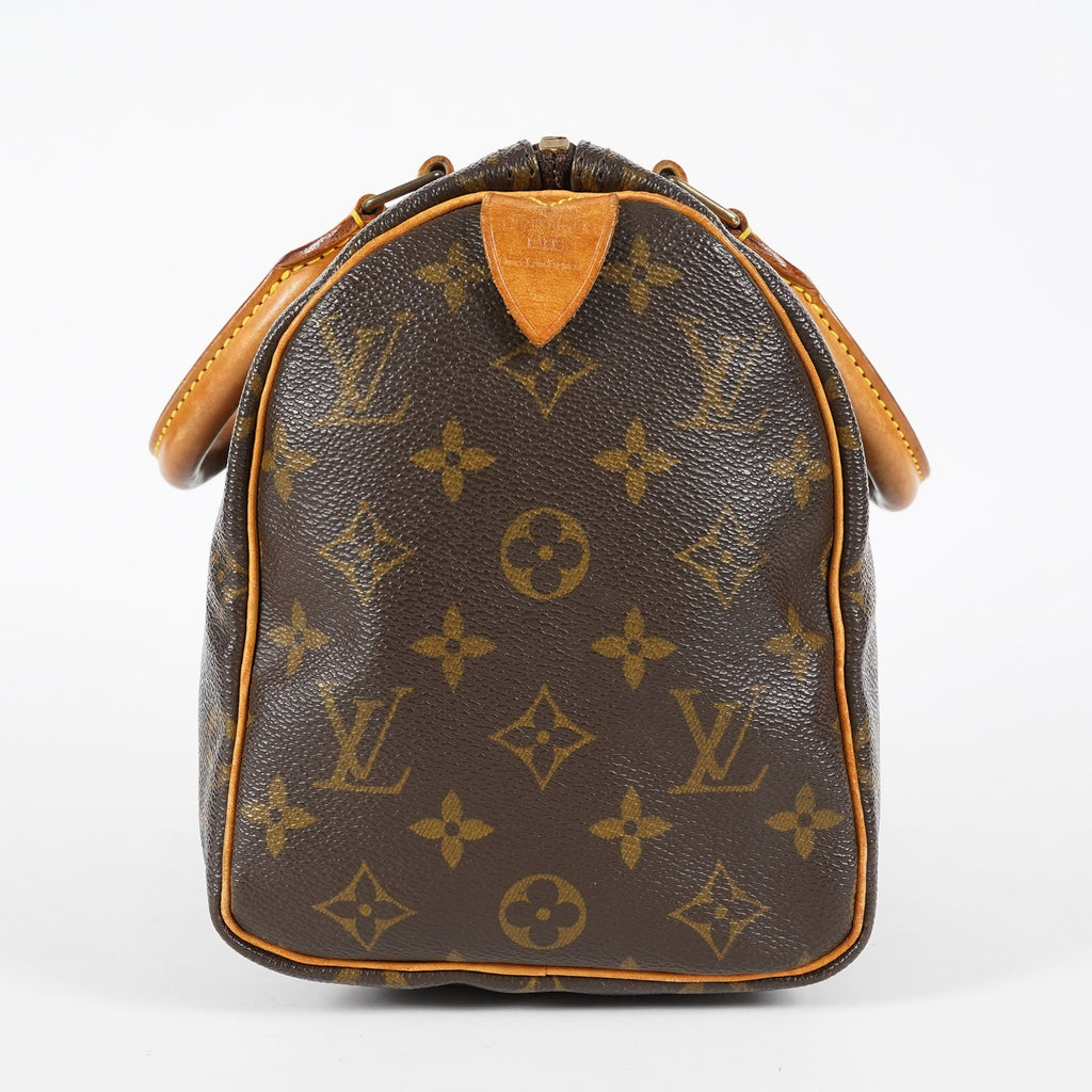 Louis Vuitton Monogram Speedy 25 Handbag M41528 Brown Vintage Used 07E037150029