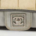Chanel Chocolate Bar Quilted Turn Lock Shoulder Bag Beige Leather 07E317370012