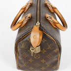 Louis Vuitton Monogram Speedy 25 Handbag M41528 Brown Vintage Used 07E037150029