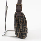 FENDI Zucca Mamma Baguette Shoulder Bag Canvas Leather Brown 02E0214410018