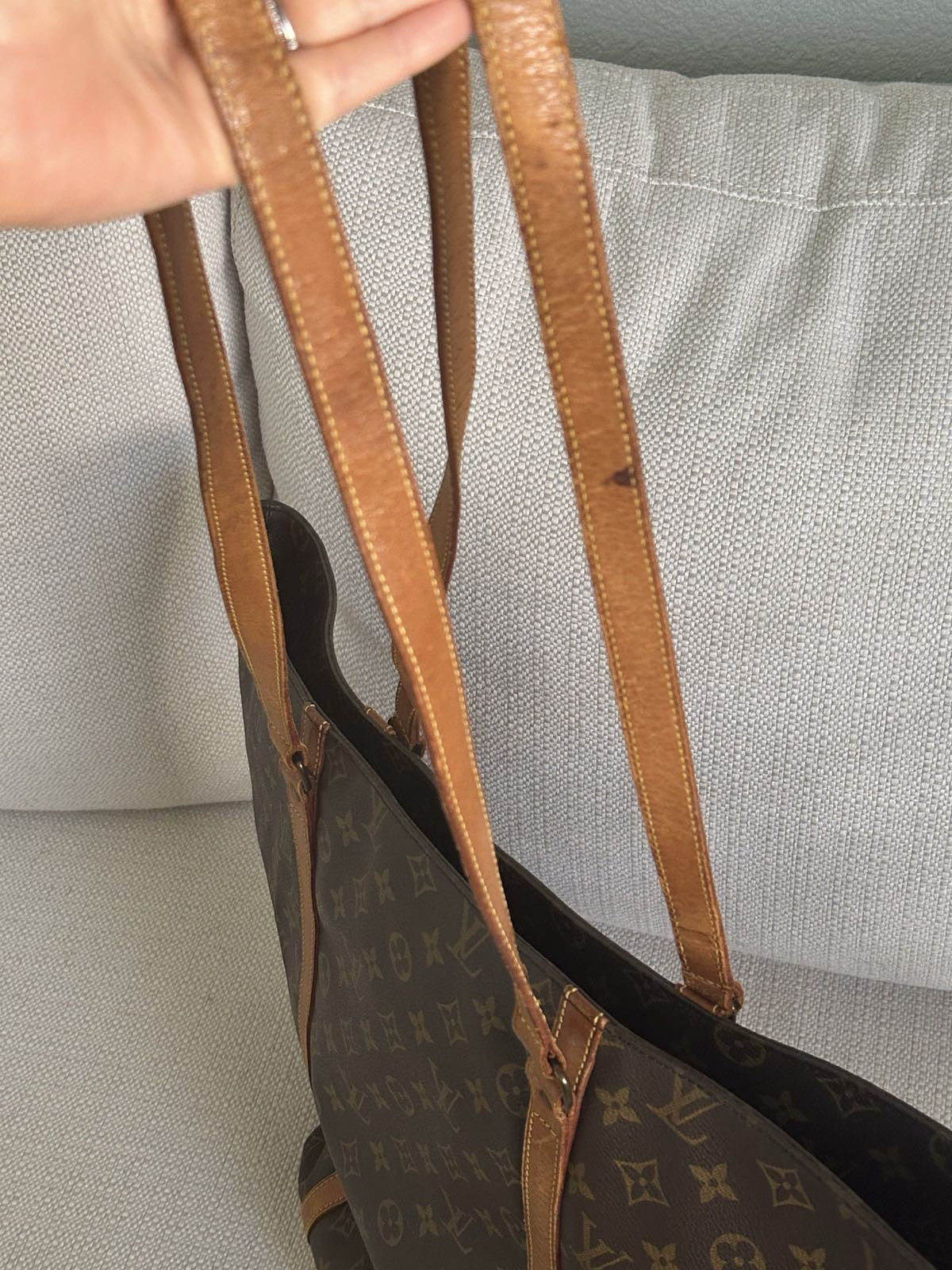 Louis Vuitton Sac Shopping Monogram Tote Brown Used vintage M51108 08M392492617