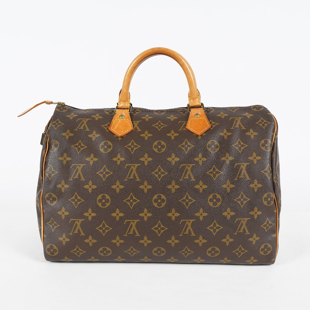 Louis Vuitton Speedy 35 M41107 Monogram Brown Hand Bag Used Vintage 07E076710016