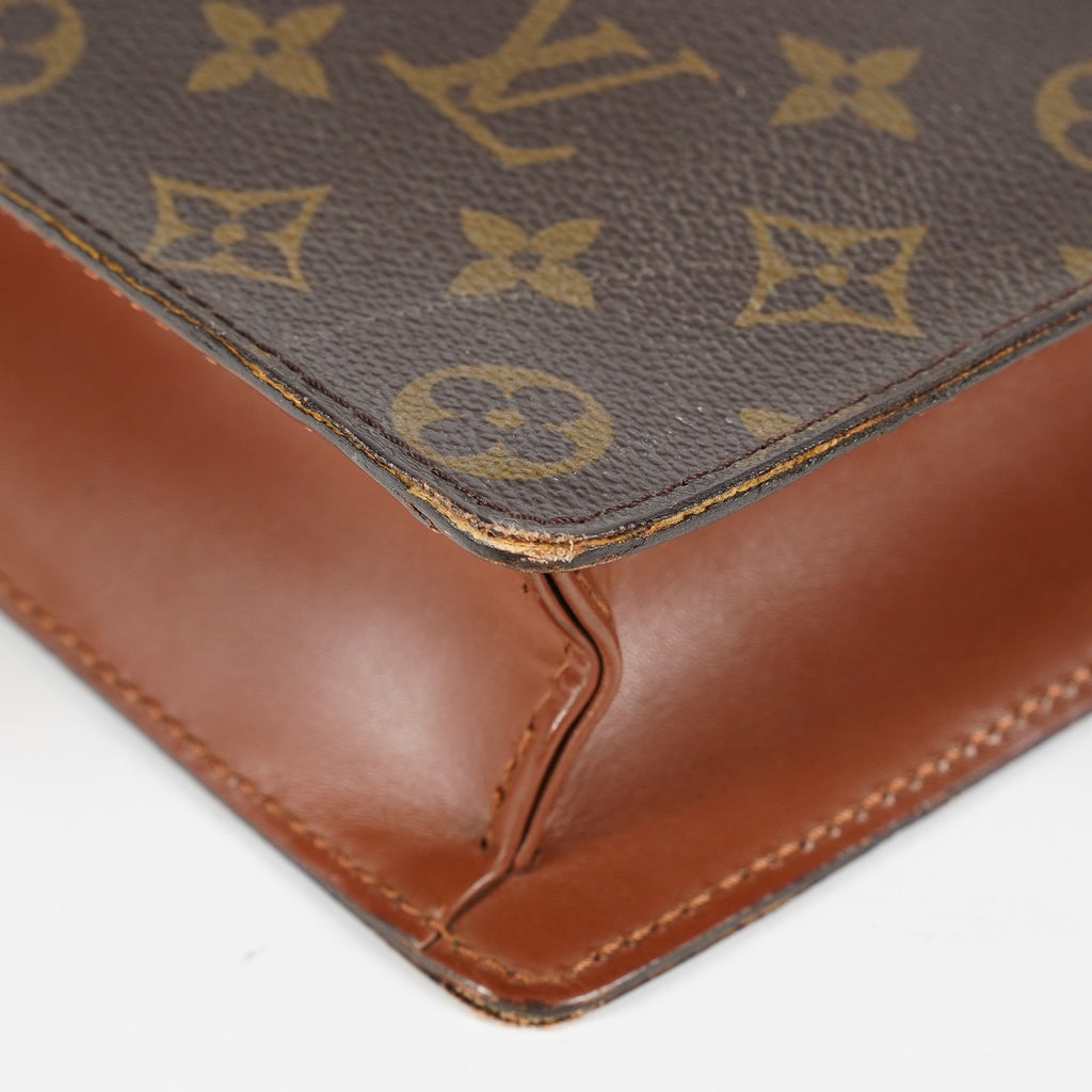 Louis Vuitton M53331 Monogram Briefcase Business Bag Brown Vintage 08A011944803