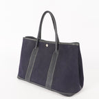 Authentic Hermes Garden Party MM Canvas Leather Tote Bag  02E056820003