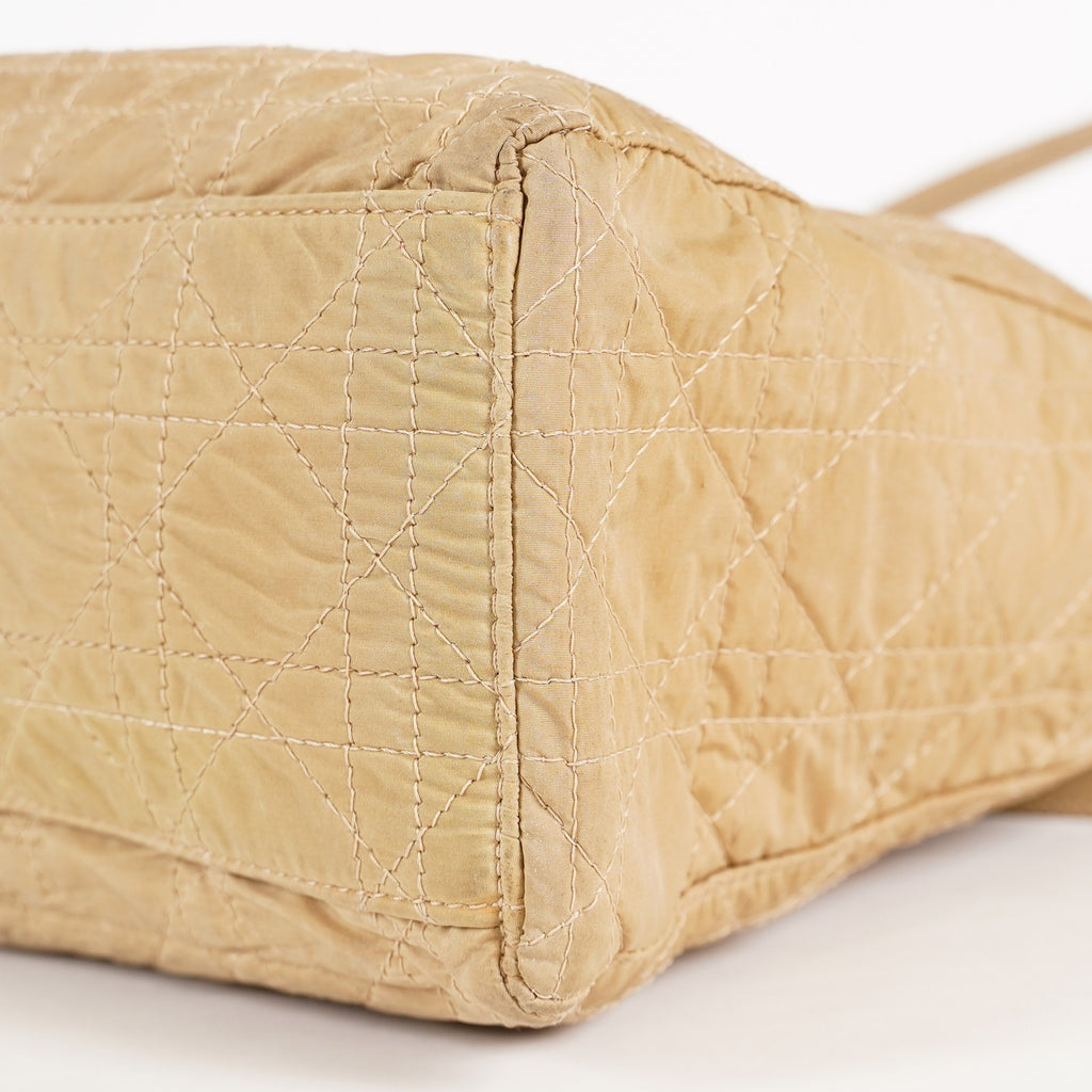 Christian Dior Vintage Lady Bag Cannage Quilt Nylon Medium beige 02A083946805
