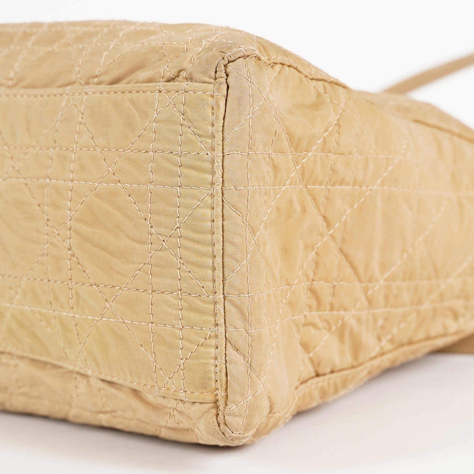 Christian Dior Vintage Lady Bag Cannage Quilt Nylon Medium beige 02A083946805