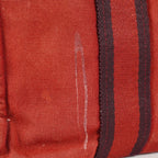 Hermes Fourre-Tout TPM Red Canvas Tote Bag Used Vintage Auth 09E06385011
