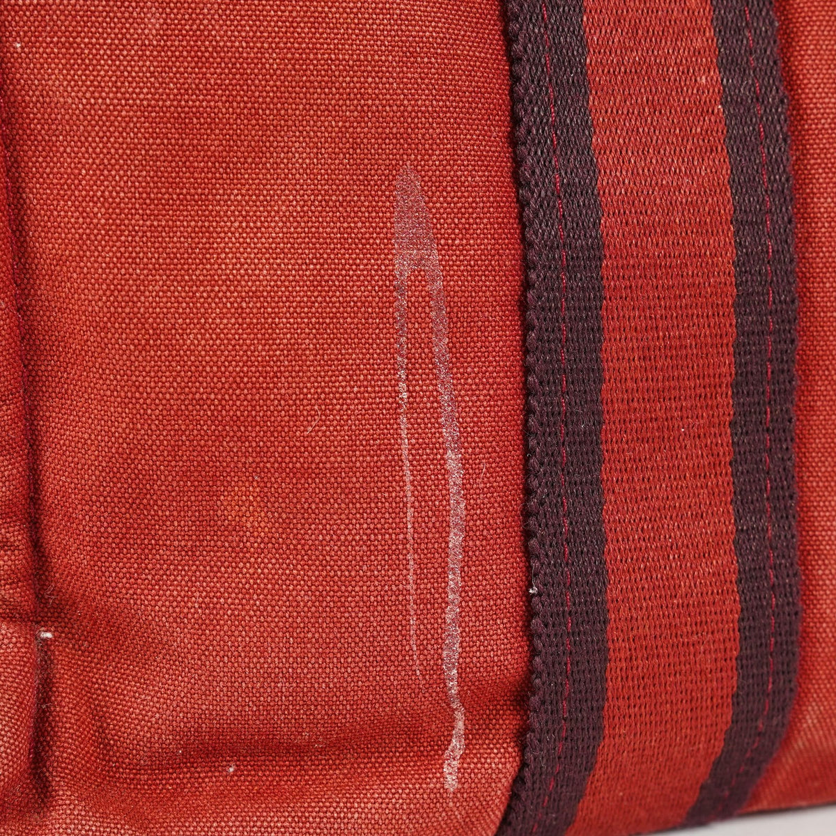 Hermes Fourre-Tout TPM Red Canvas Tote Bag Used Vintage Auth 09E06385011