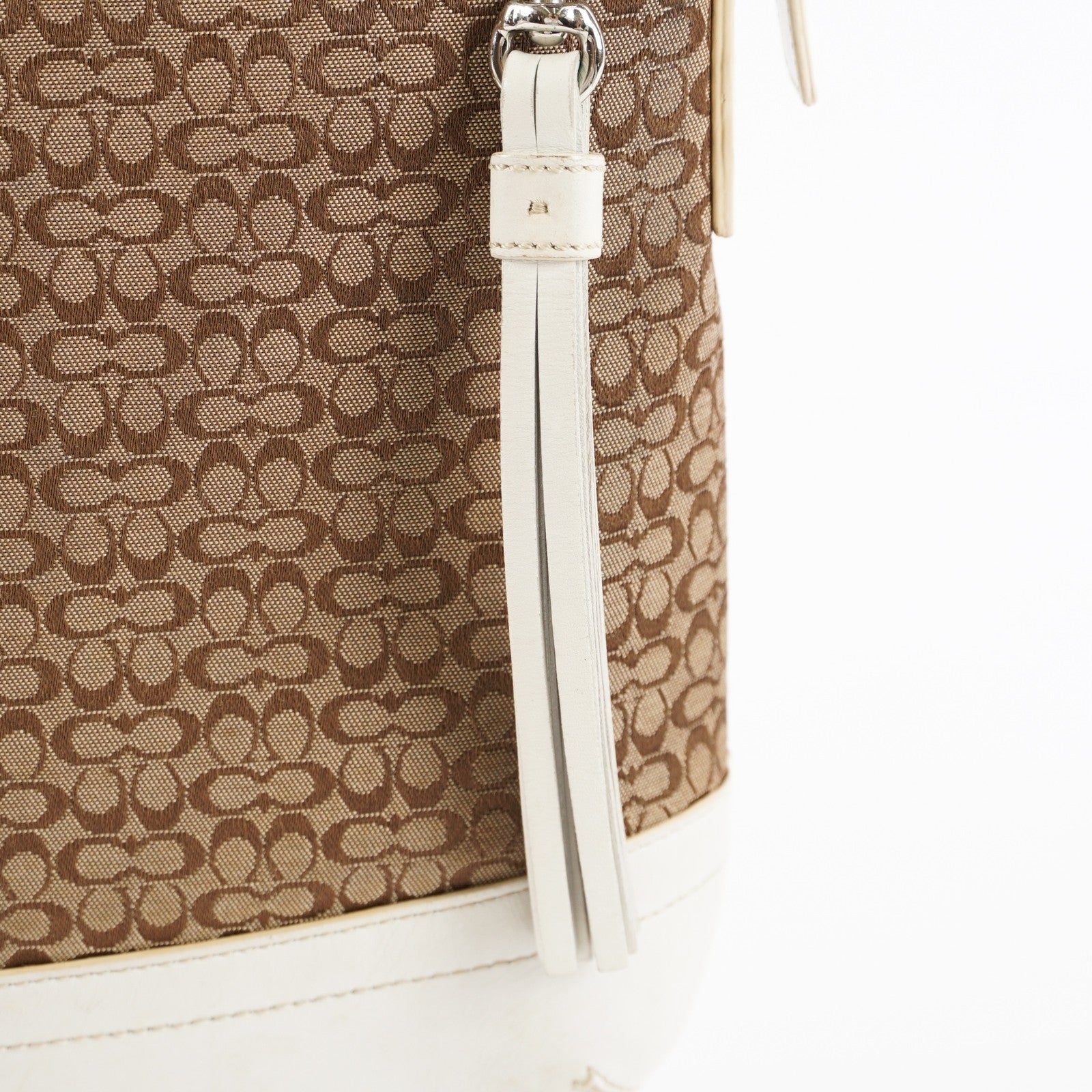 Coach Purse Logo Signature Handbags WhiteLEATHER DUFFLE HOBO  XY172