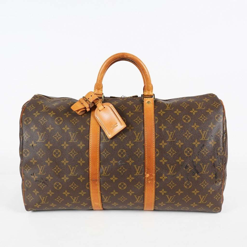 Louis Vuitton Keepall 50 Monogram Canvas Brown Used Duffle M41426 07E203410027