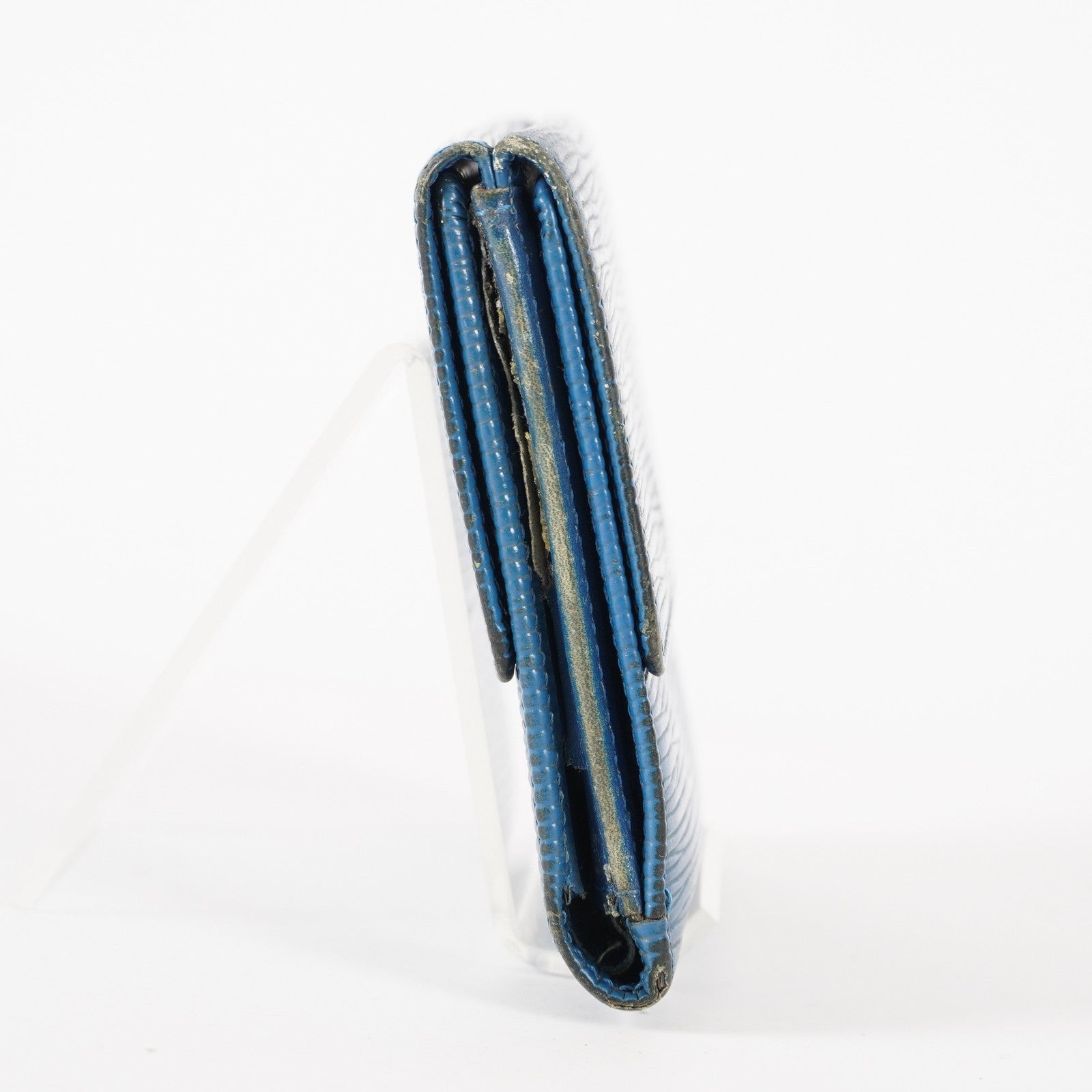 Louis Vuitton Blue Epi Leather Elise Compact Wallet  XY215